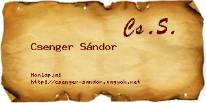 Csenger Sándor névjegykártya