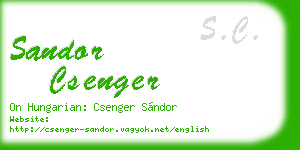 sandor csenger business card